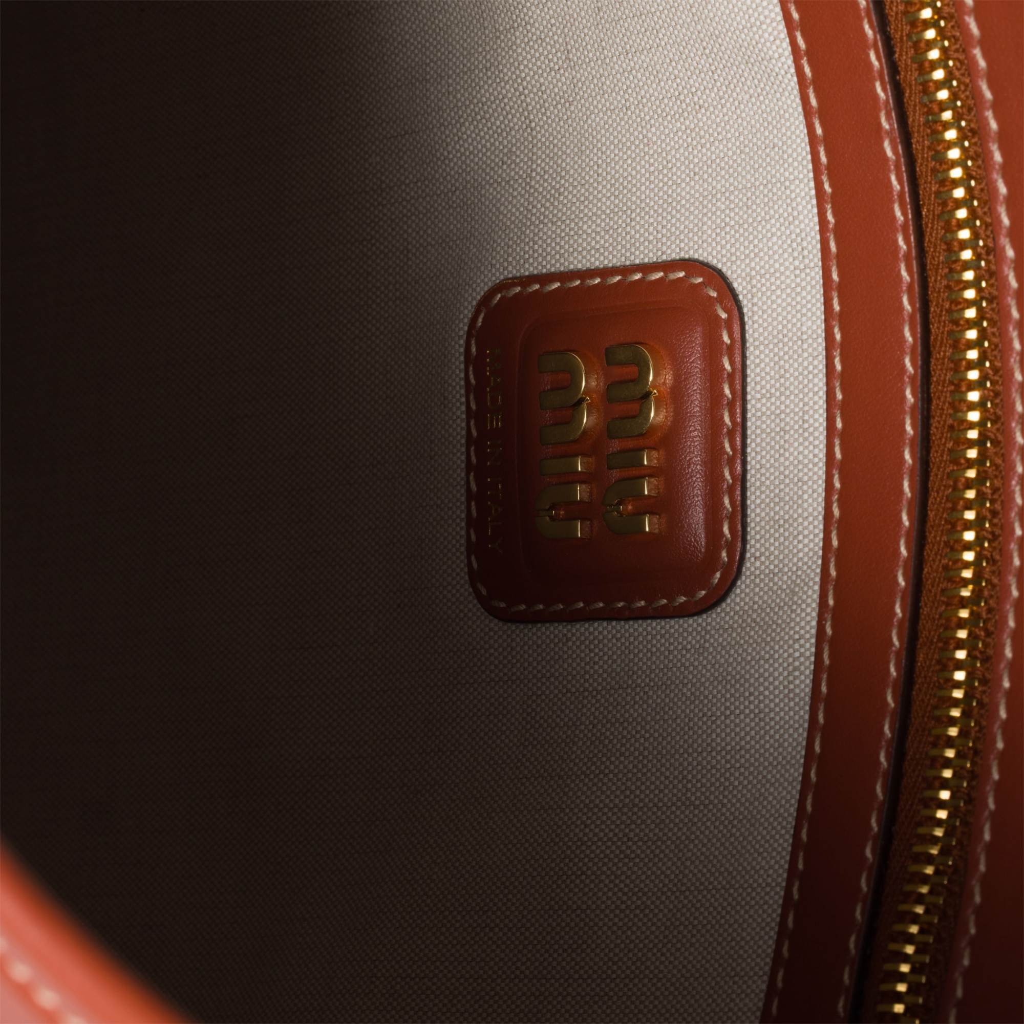 Miu Miu Double Handle Tote Bag In Brown