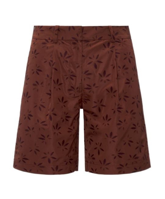 K-way Patterned Bermuda Shorts In Burgundy