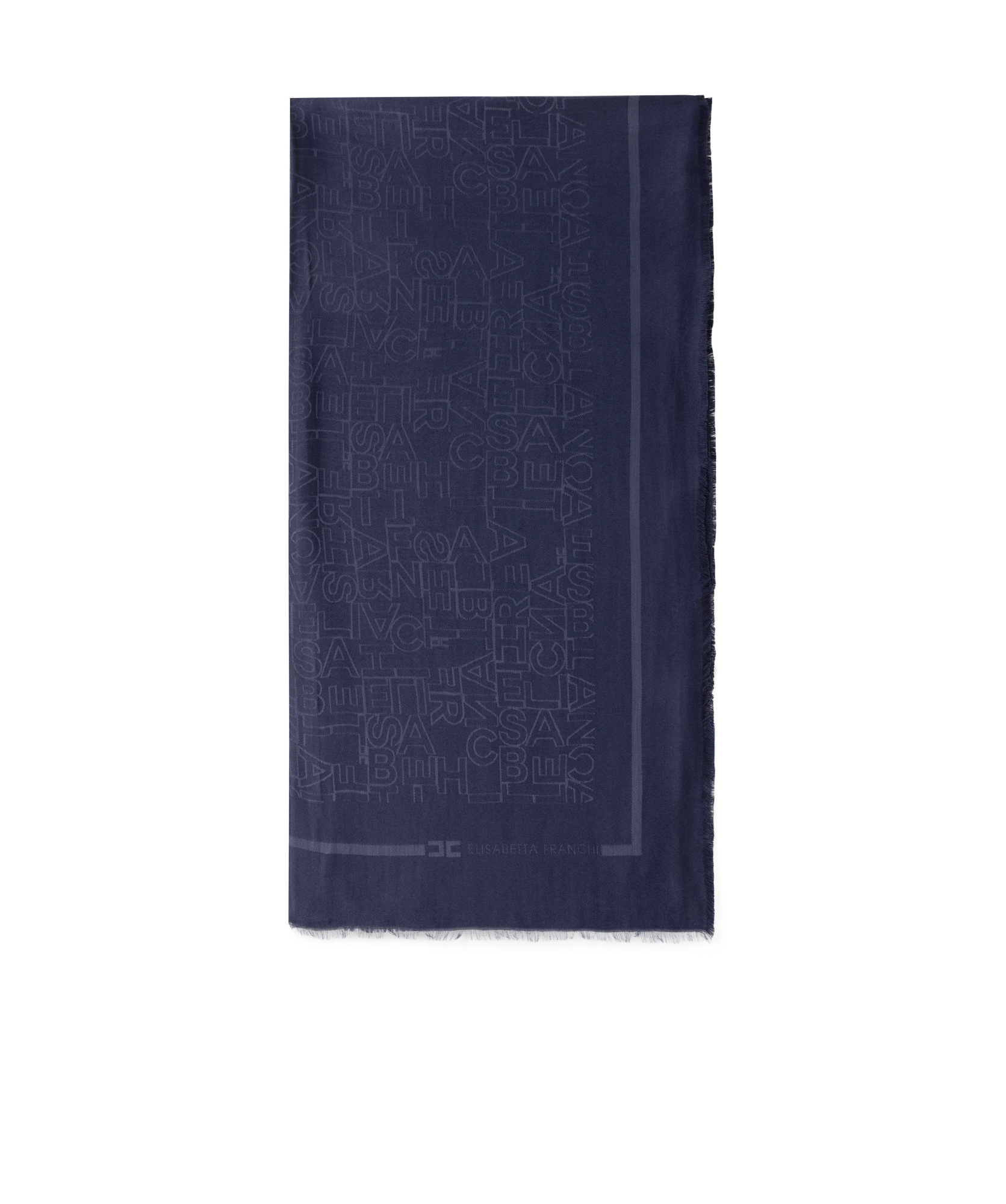 ELISABETTA FRANCHI ELISABETTA FRANCHI JACQUARD LOGO LETTERING SQUARE SCARF
