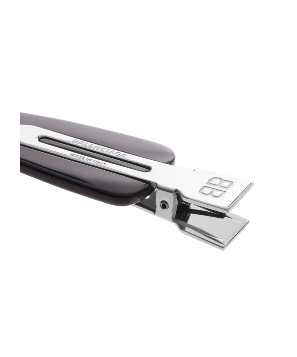 Balenciaga Women Set Of Two Logo Engraved Hair Clips In Multi