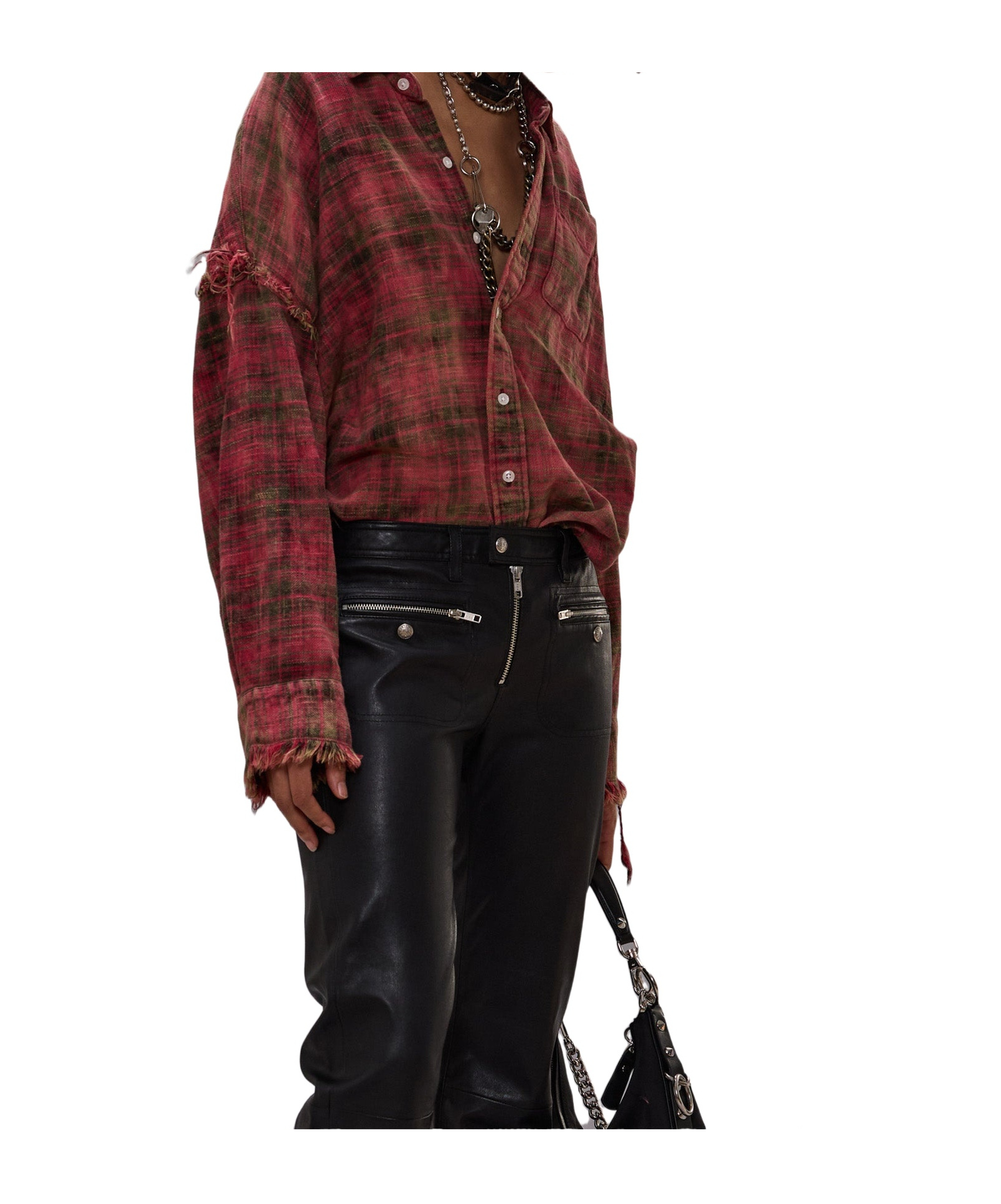 R13 Plaid Shirt In Red