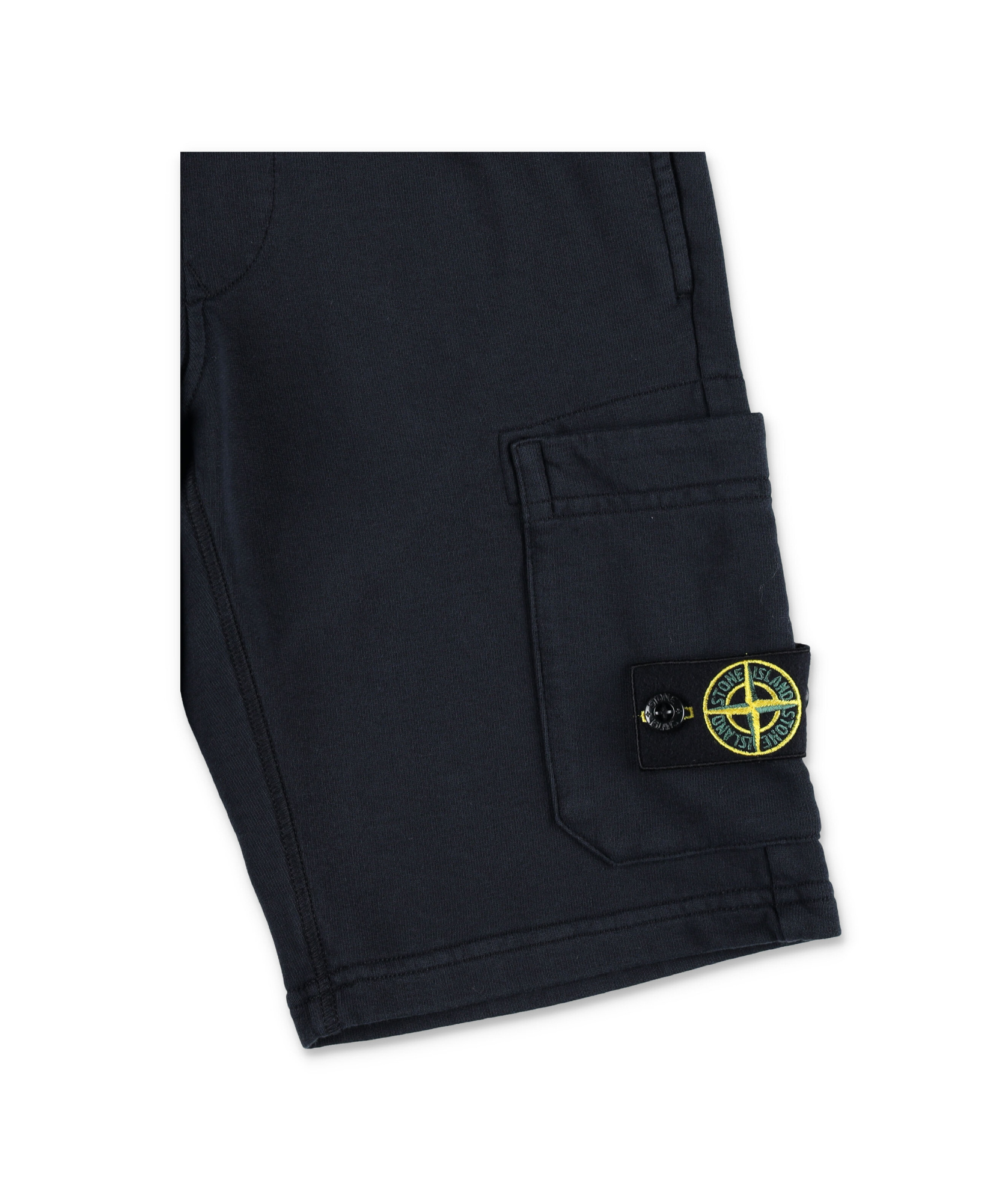 Stone Island Elastic Waist Shorts In Blue
