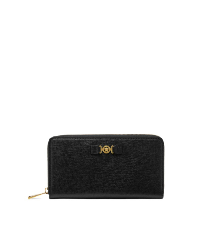Versace Medusa Biggie Zipped Continental Wallet In Black
