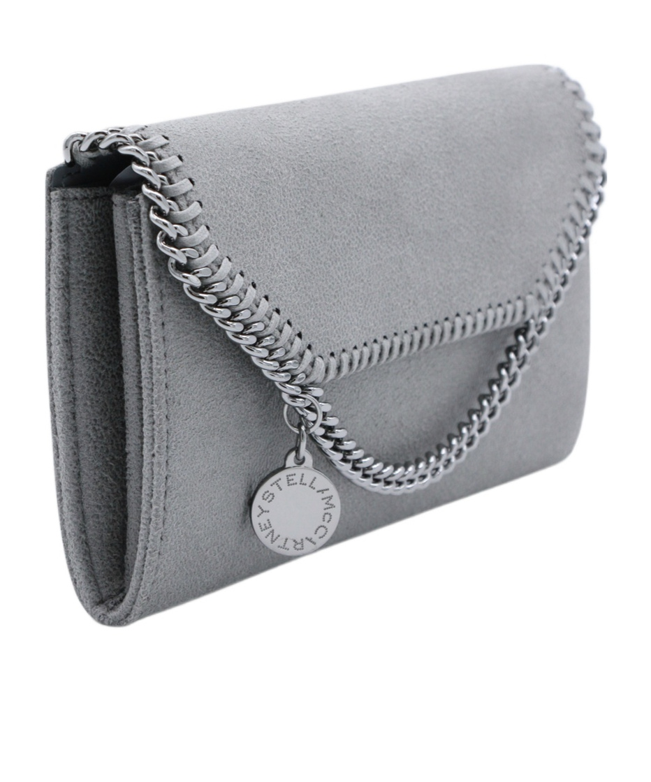 Stella Mccartney Chain Strap Shoulder Bag With Stitch Detailing In Gray