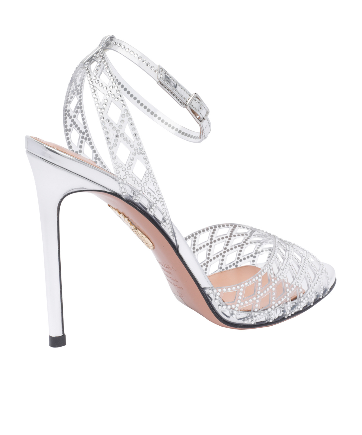 Shop Aquazzura 105mm Leather Sandals In White