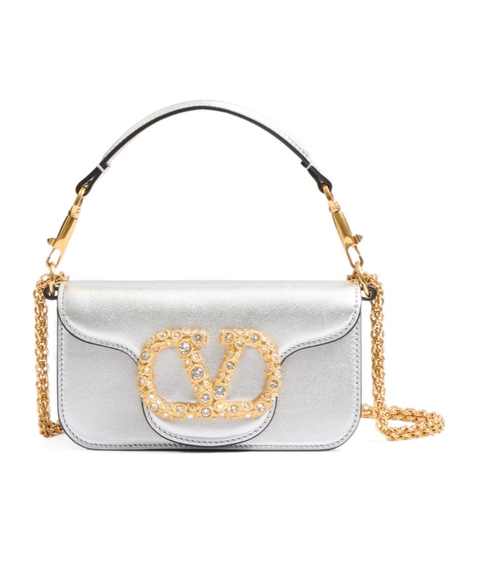 Valentino Logo Small Shoulder Bag In White