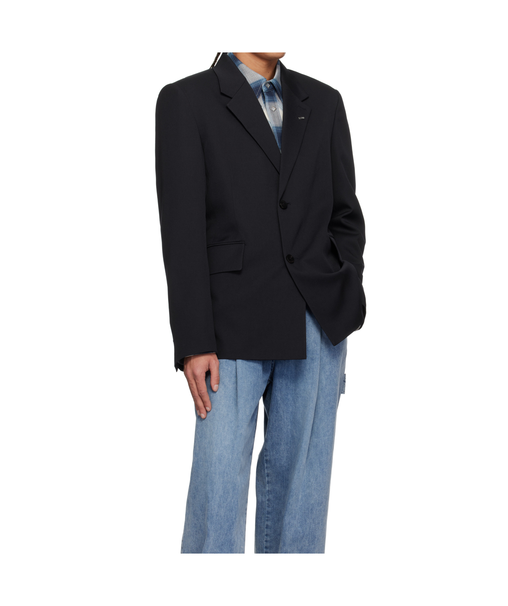 Wooyoungmi Single-breasted Blazer With Notch Lapel And Flap Pockets In Black