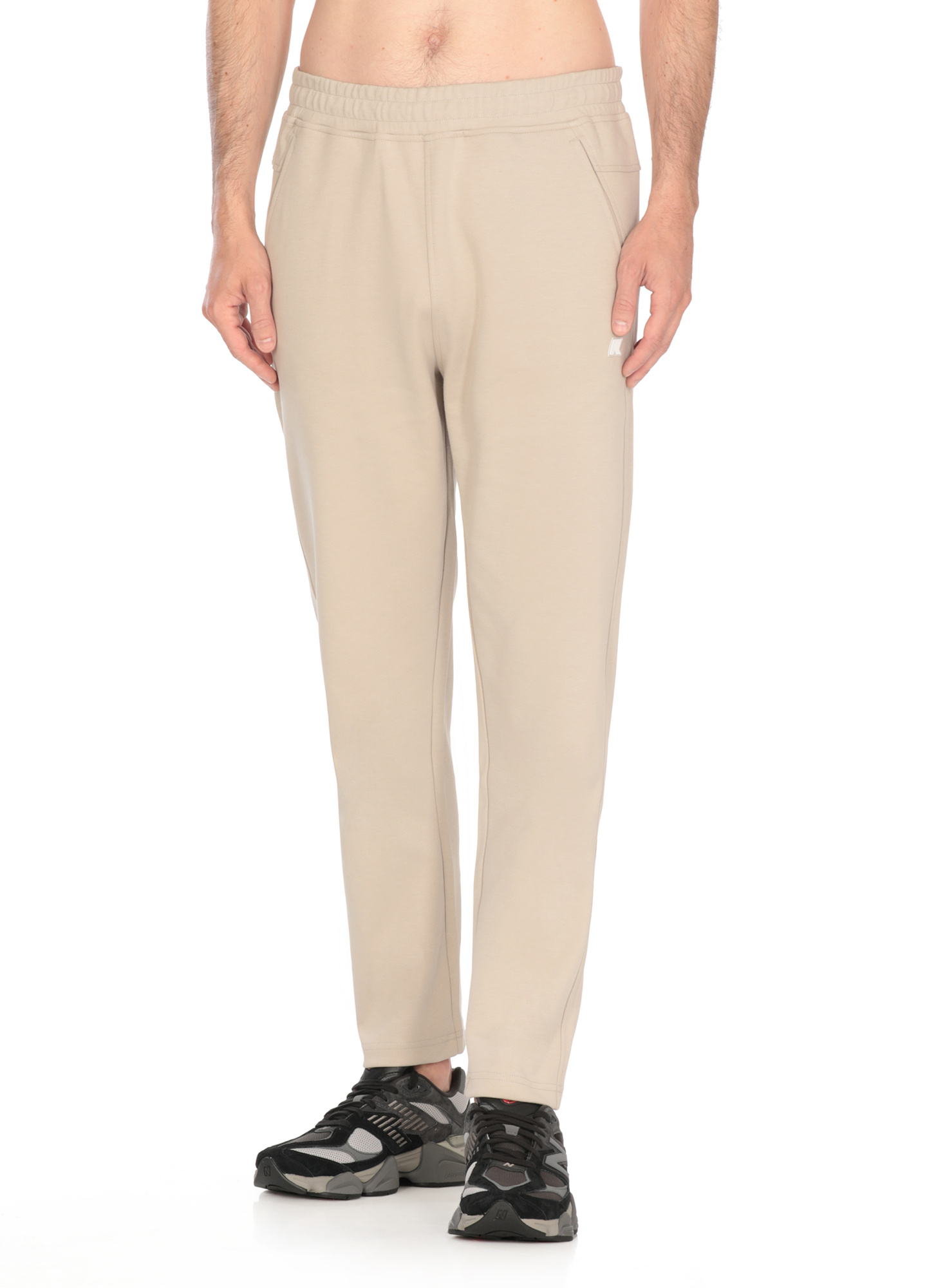 K-way Straight Leg Cotton Trousers With Elastic Waistband