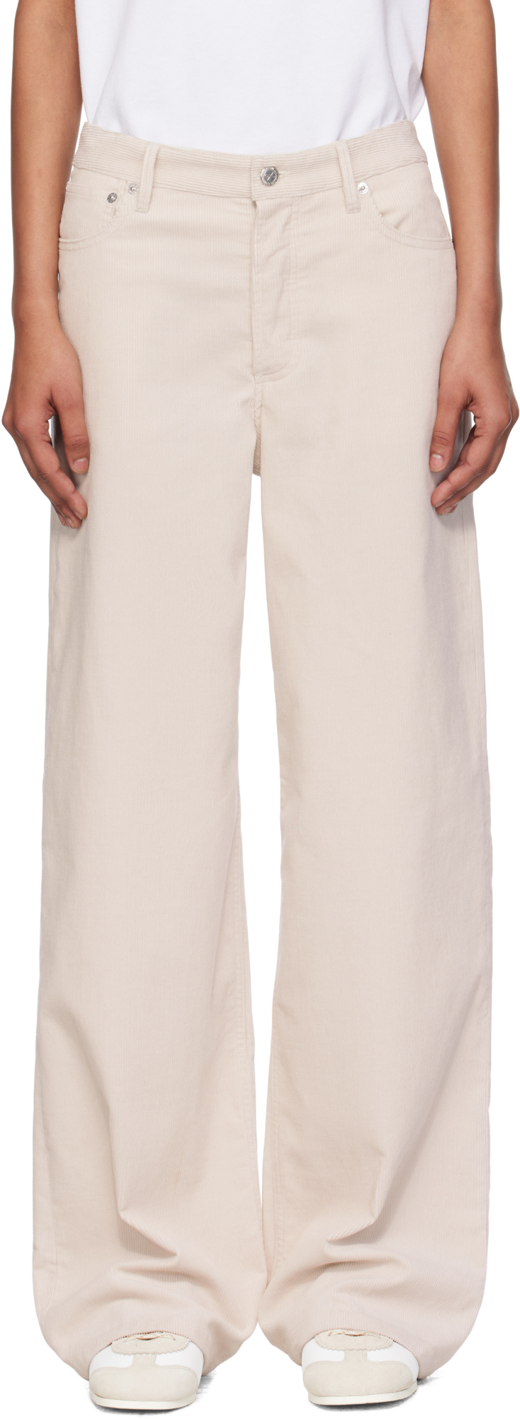 Apc A.p.c. Straight Leg Corduroy Pants In Pink