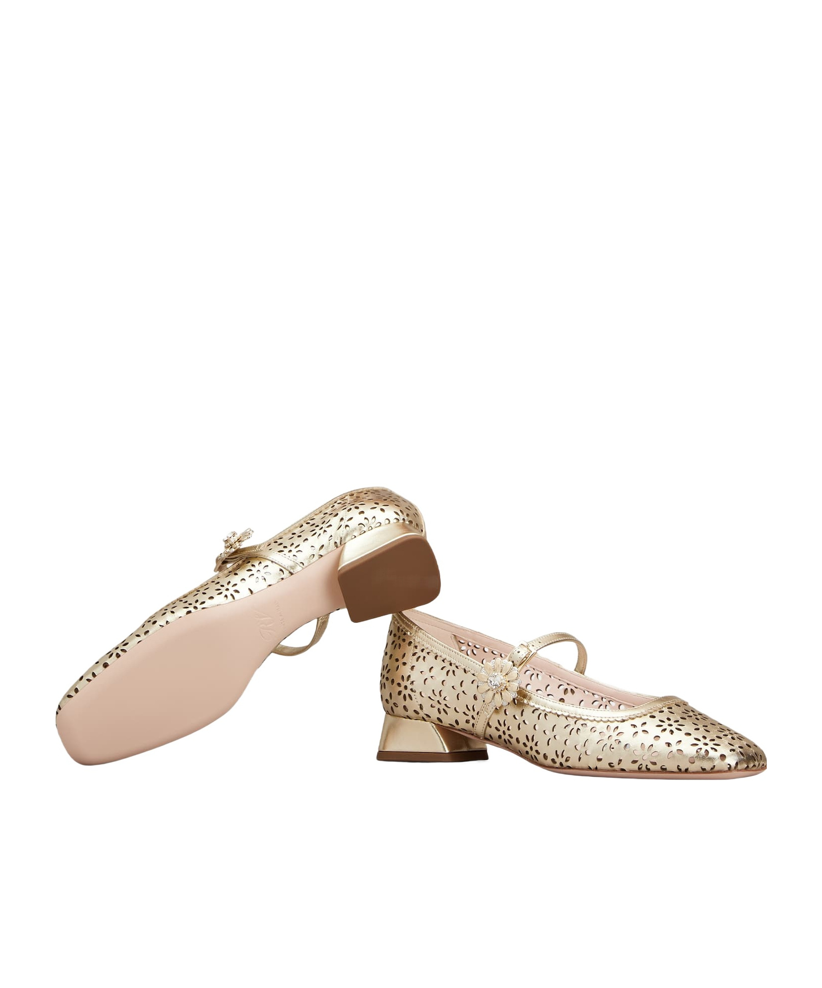 Roger Vivier Tres Vivier Mary Jane Shoes In Neutral