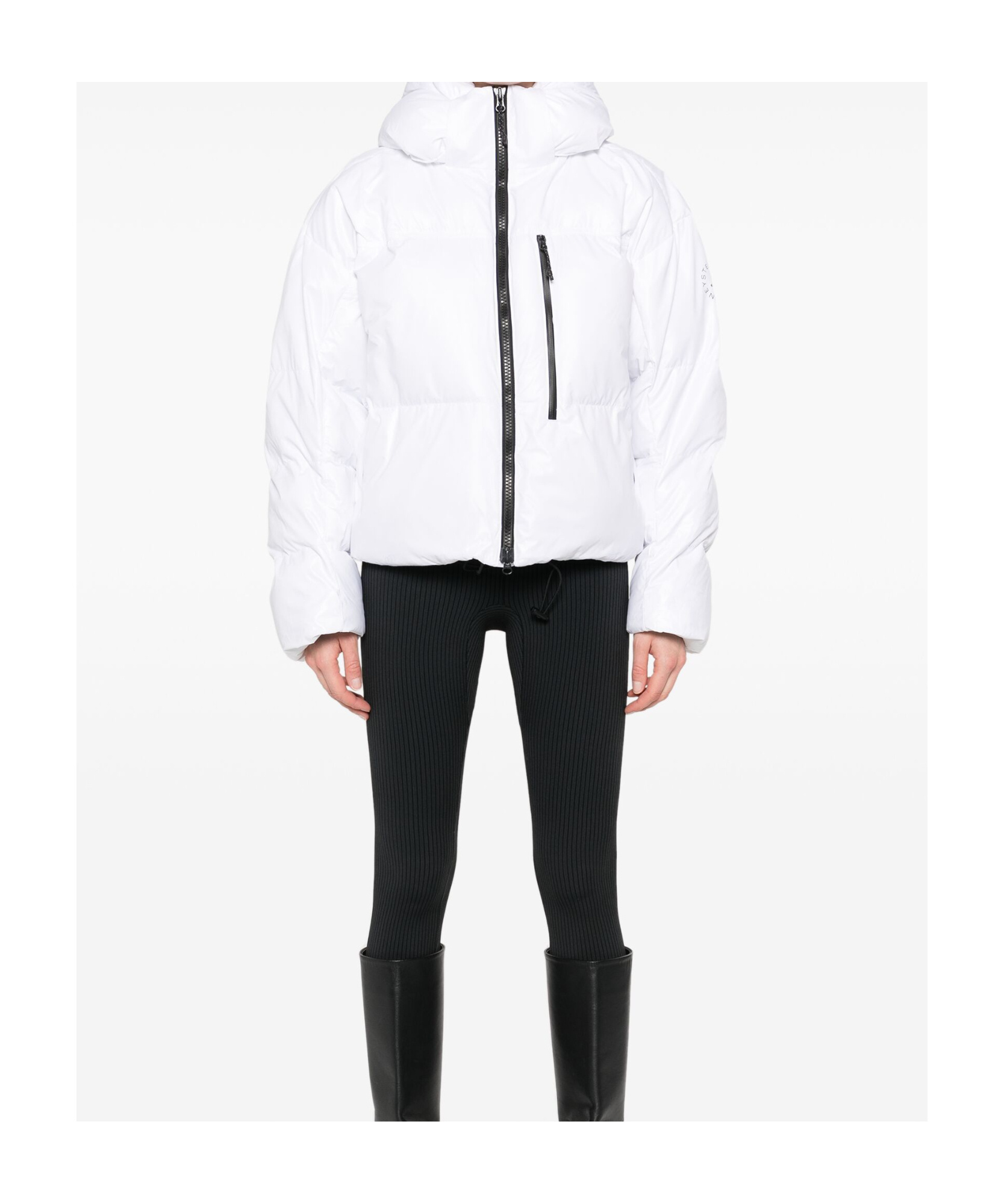 Adidas By Stella Mccartney Hooded Puffer Jacket In White