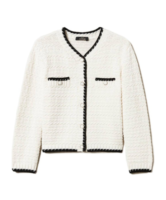 Twinset Jacquard Effect Jacket In White