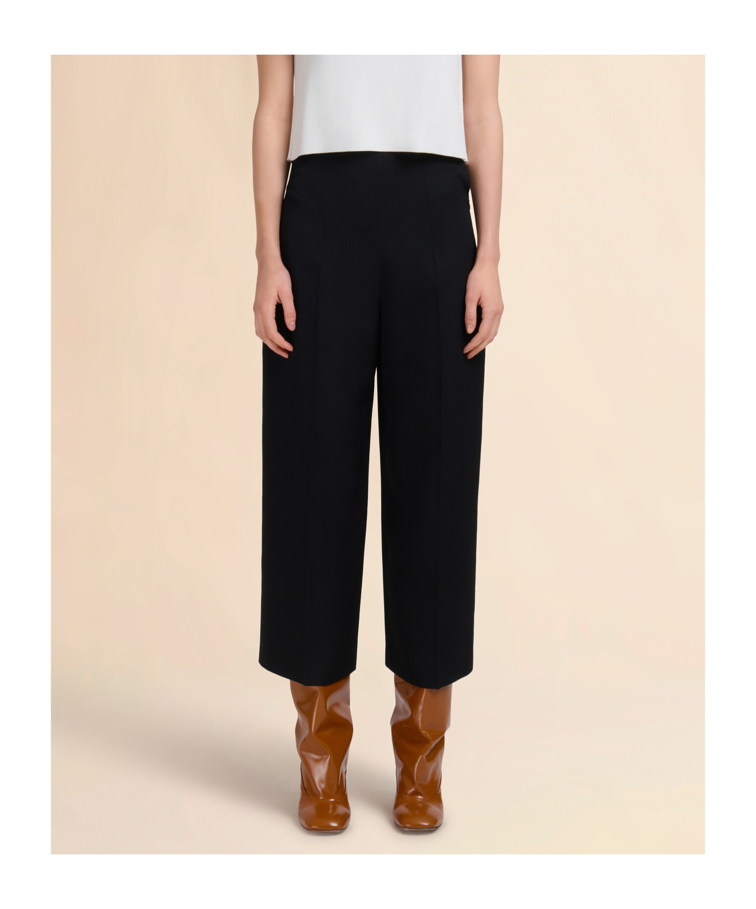 Marni Virgin-wool High-waisted Trousers In Blue