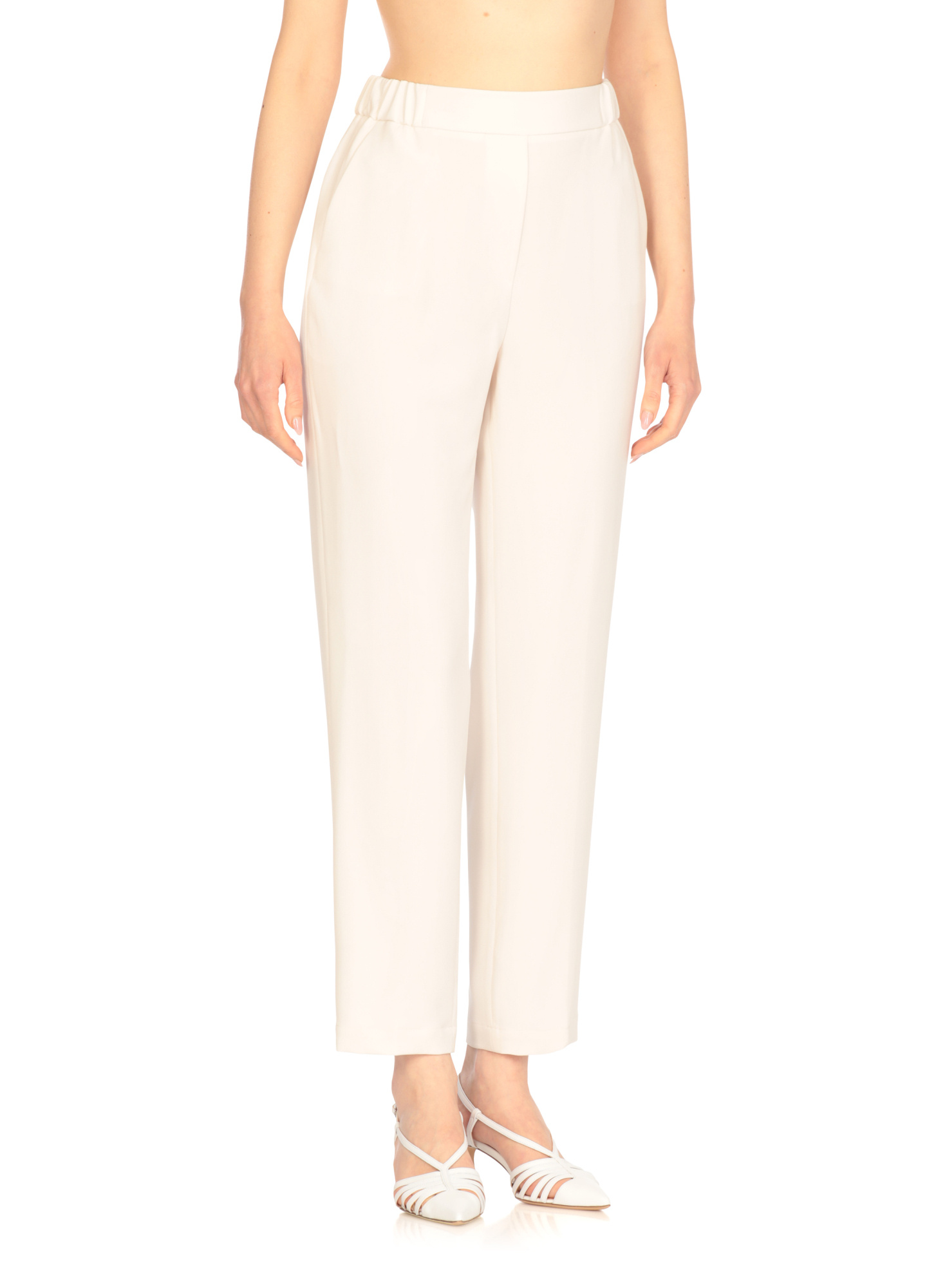 Antonelli Ivory Silk Pants In White