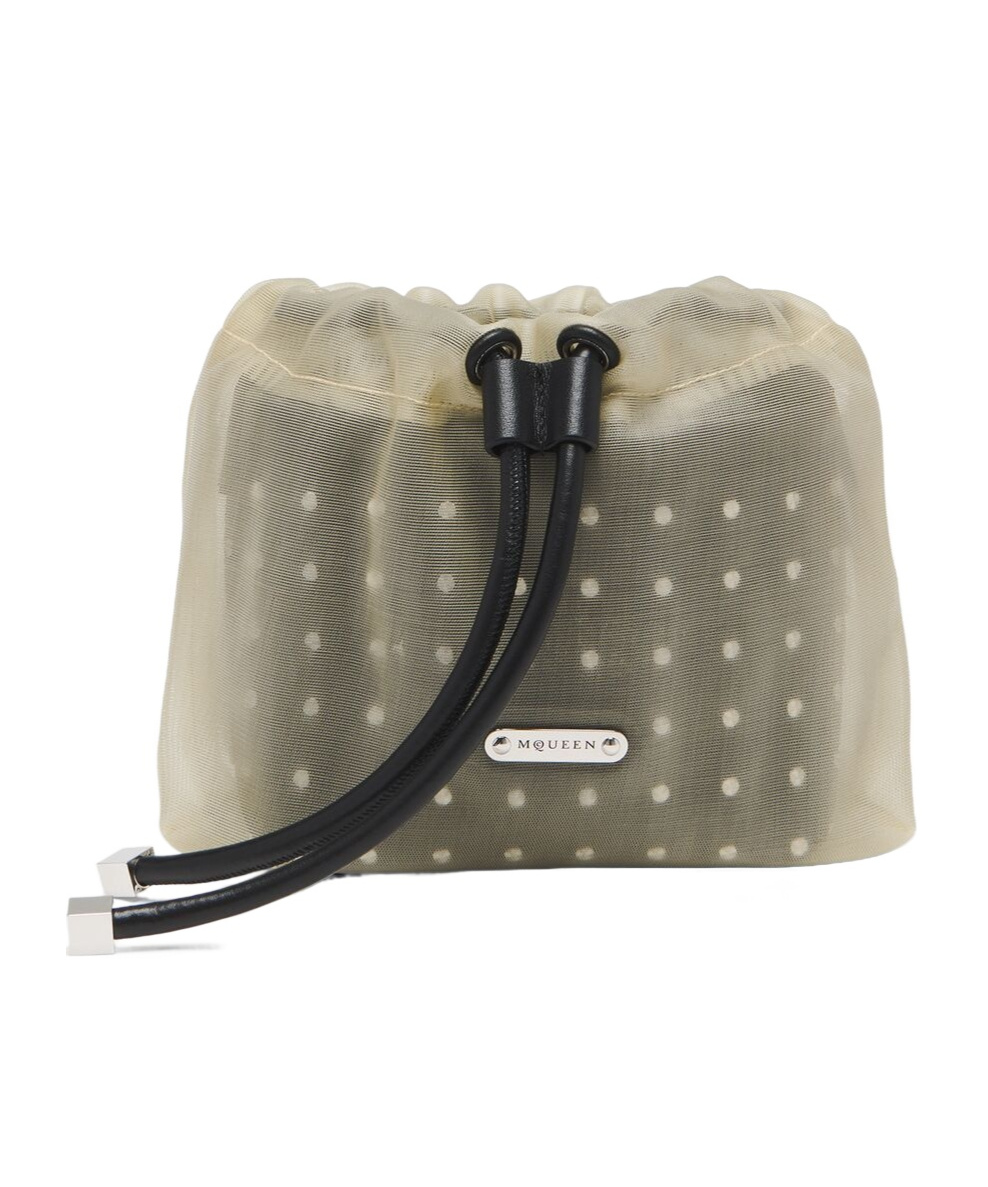 Alexander Mcqueen Women Two-tone Leather And Tulle Nebula Crossbody Bag In Black