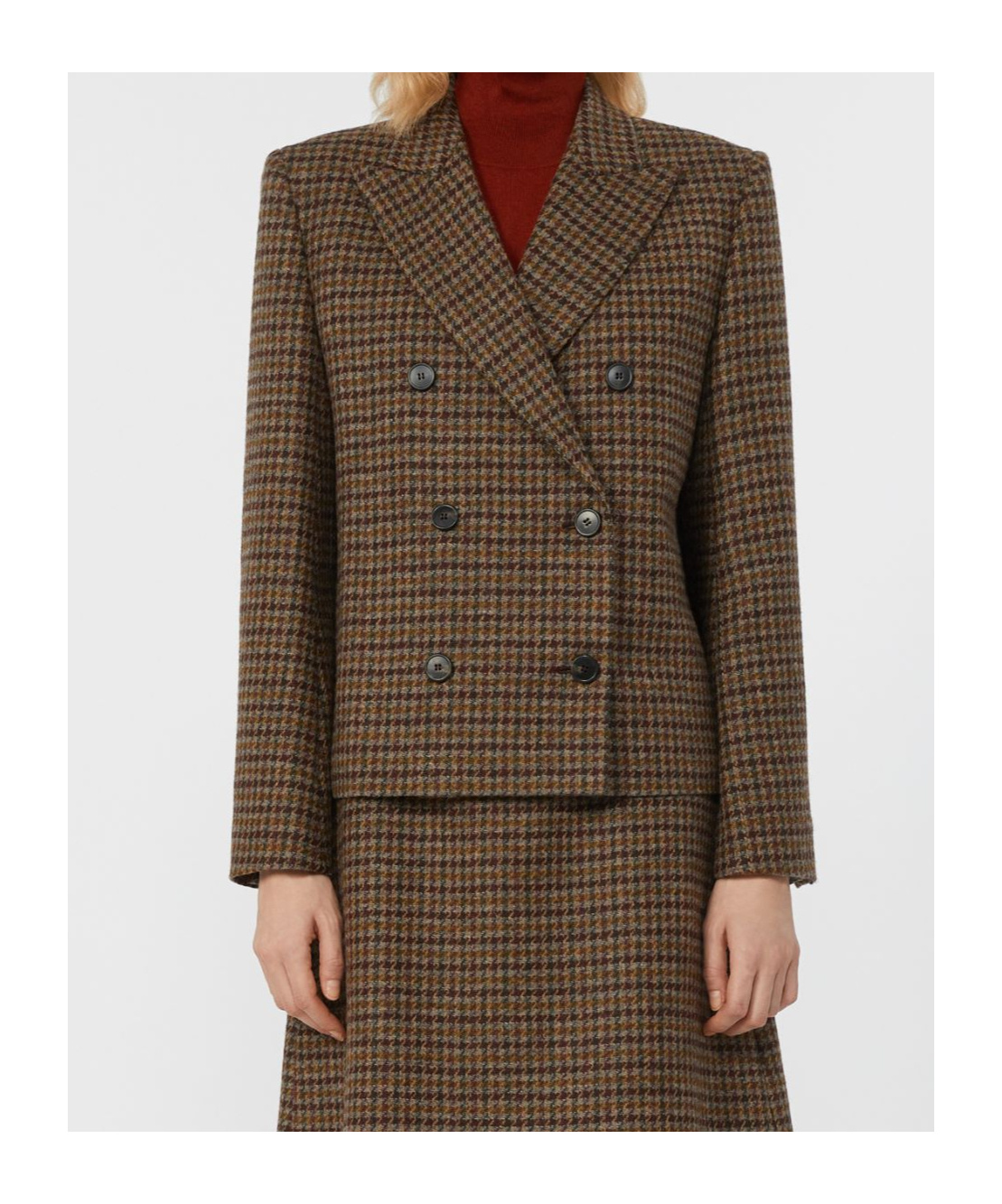 Weekend Max Mara Cropped Wool Blend Blazer In Brown