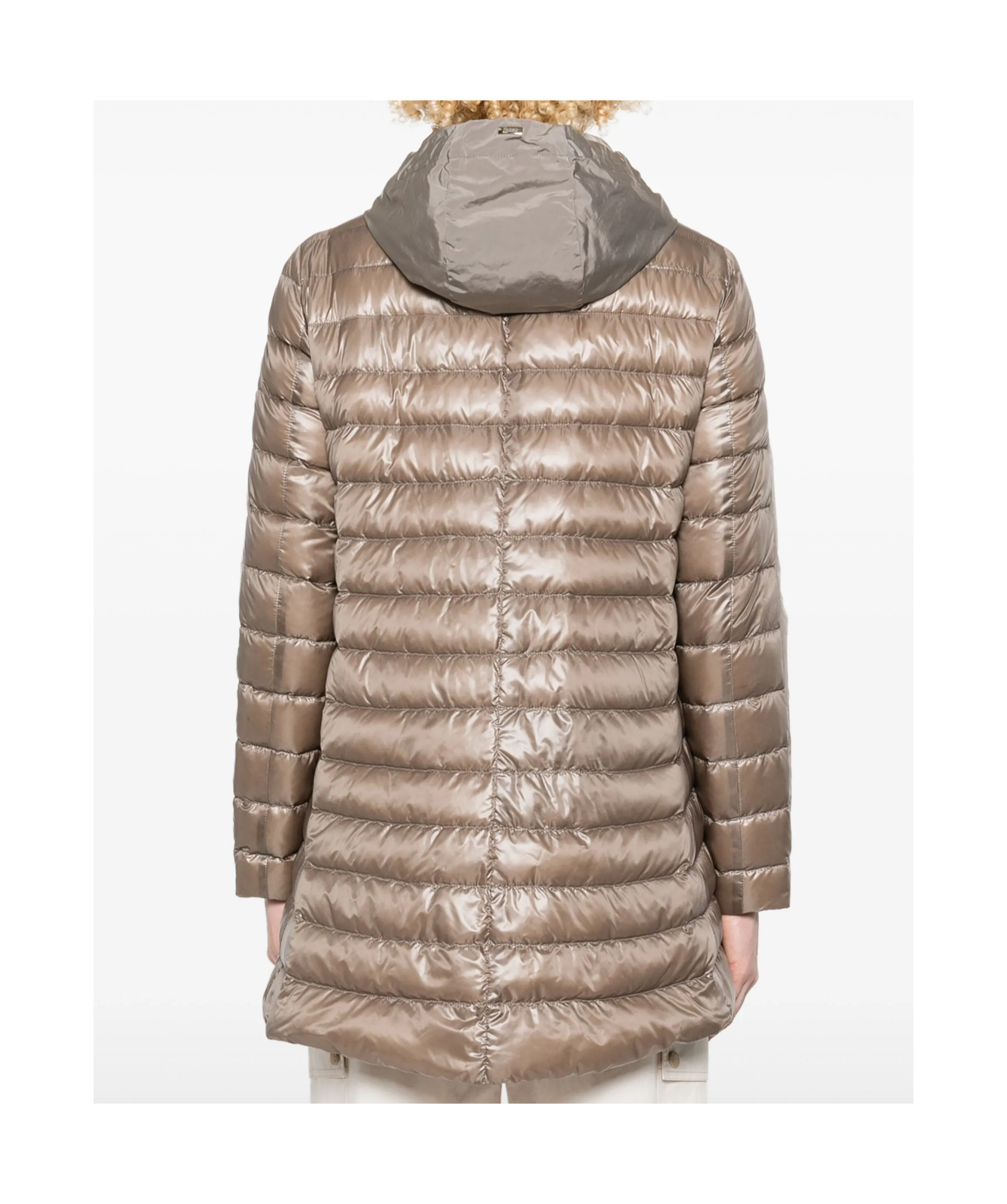 Herno Quilted Hooded Down Jacket In Brown