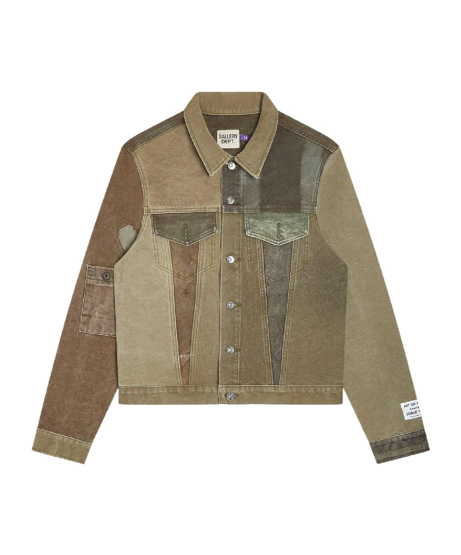 Gallery Dept. Cropped Spliced Denim Jacket In Brown