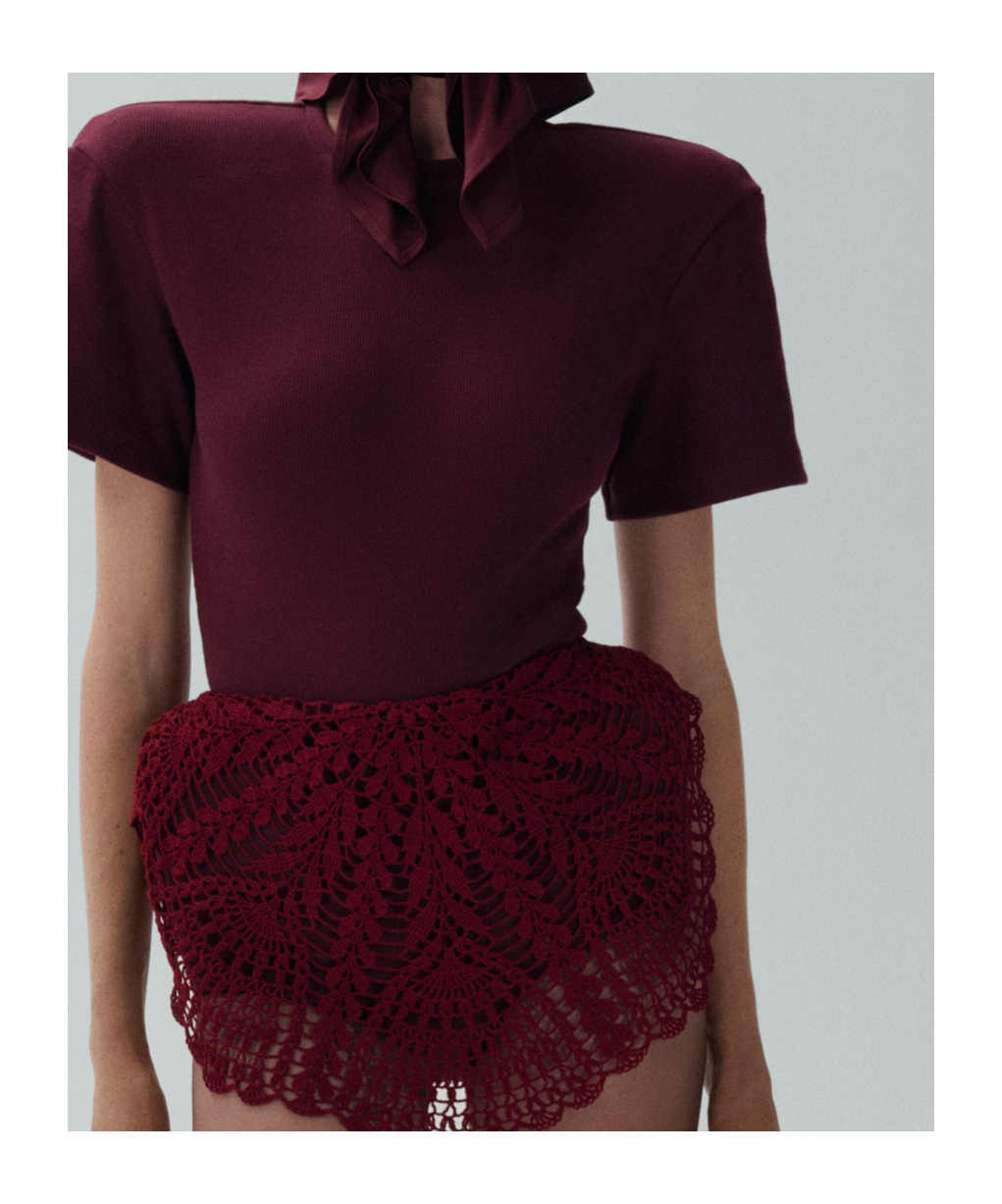 Magda Butrym Short-sleeve Bodysuit In Burgundy Red