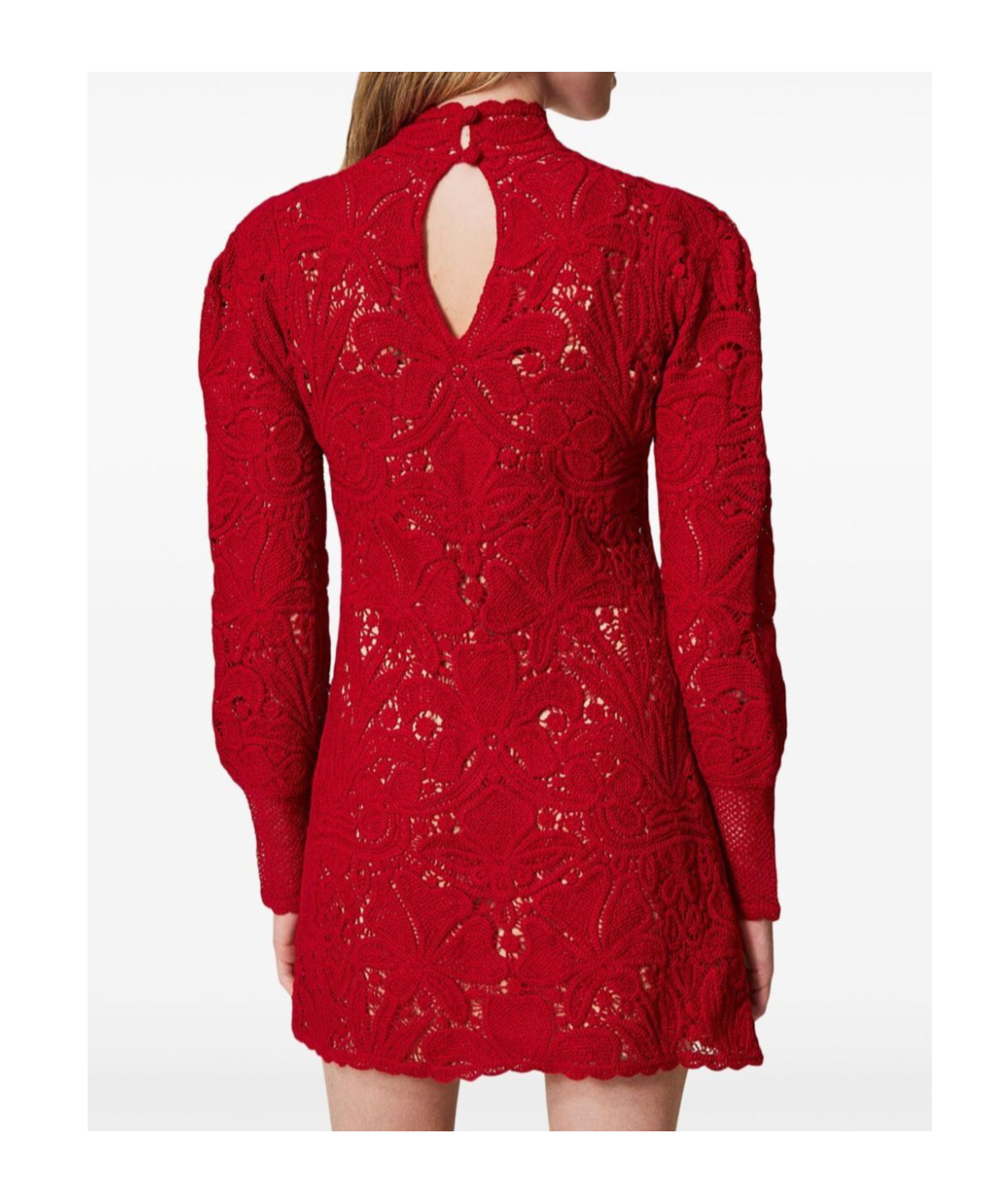 Shop Twinset Floral Crochet Mini Dress