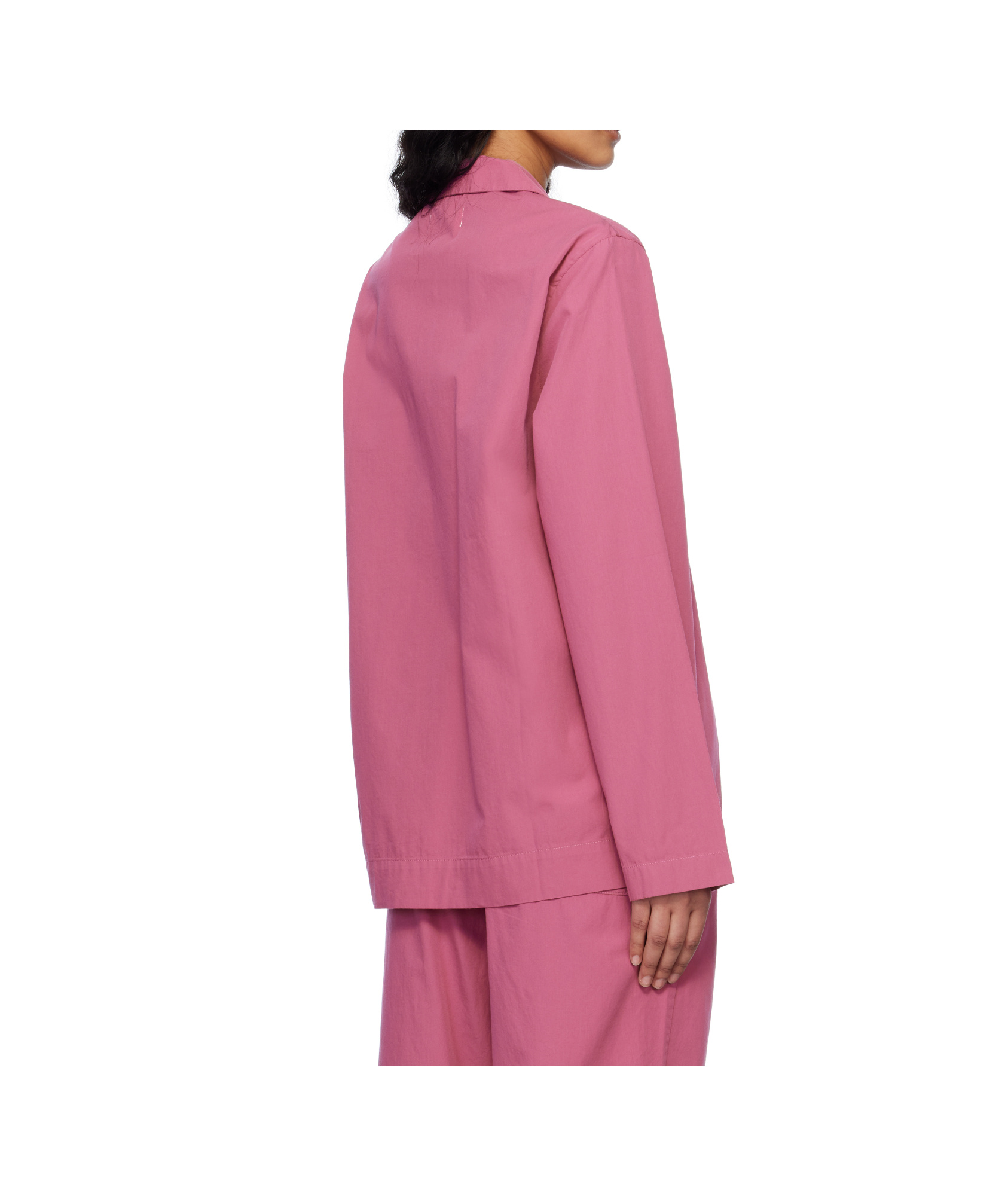 Tekla Purple Long Sleeve Pyjama Shirt In Pink