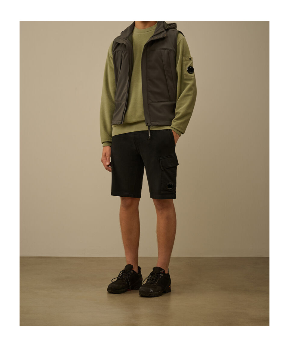 C.p. Company Relaxed Fit Cargo Shorts With Drawstring Waistband In Black