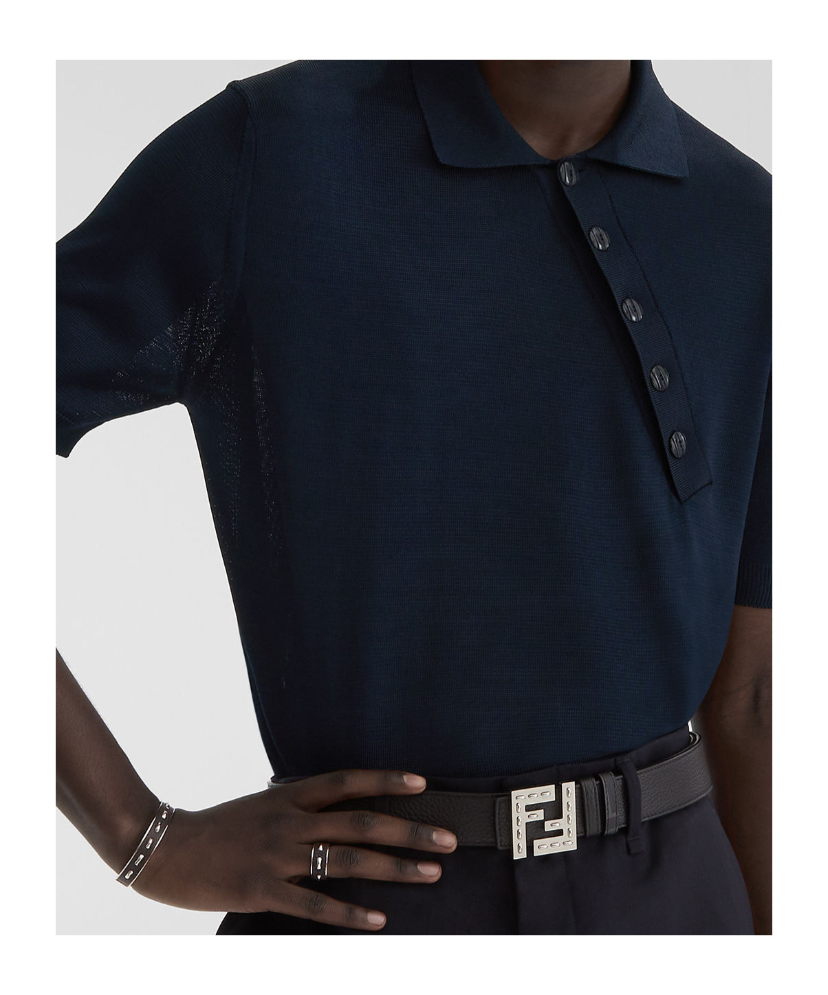 Fendi Ff Reversible Belt In Black