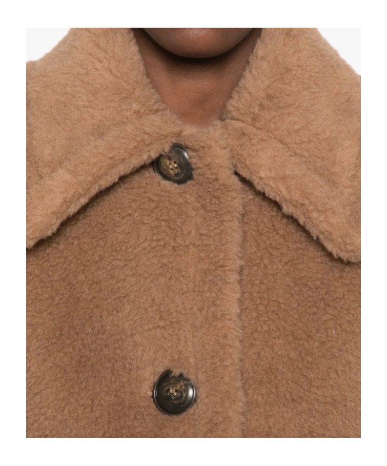 Max Mara Pocketed Cape In Brown