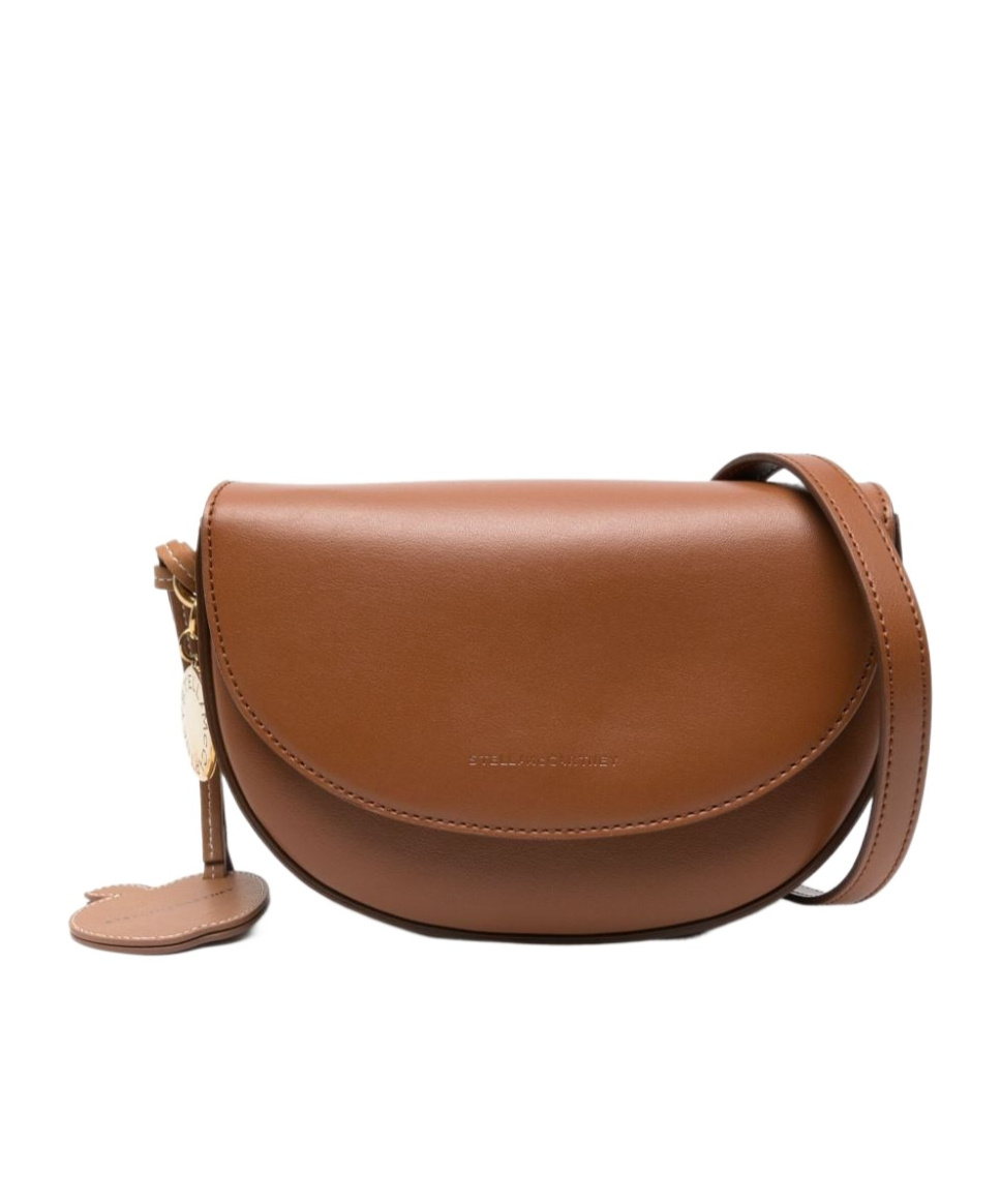 Stella Mccartney Frayme Whipstitch Small Shoulder Bag In Brown