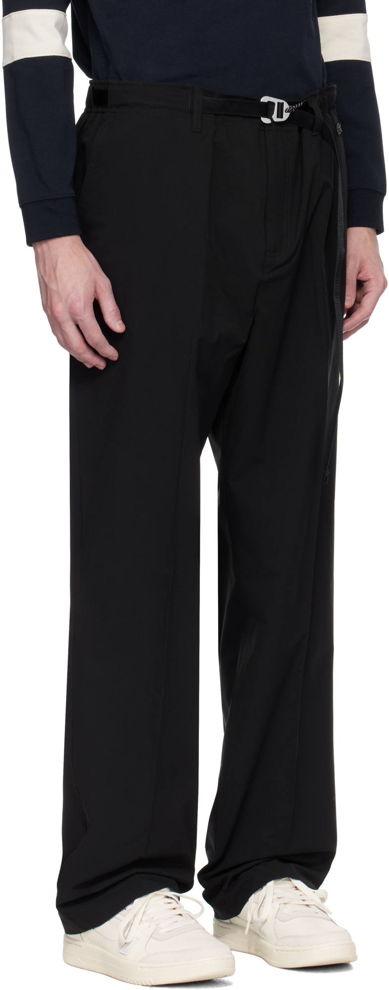 Lacoste Belt Loops Slacks In Black