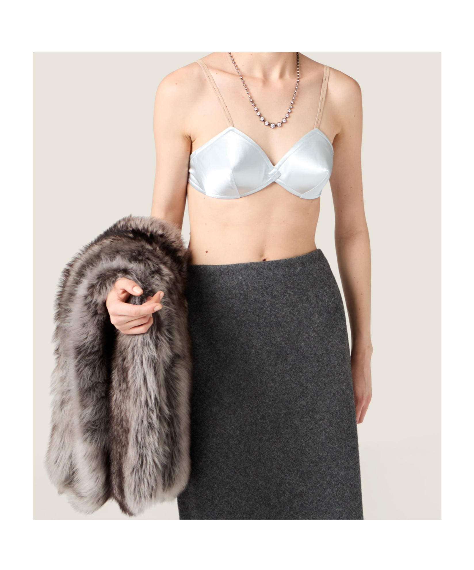 Miu Miu Soft Satin Bra Adjustable Straps In Blue