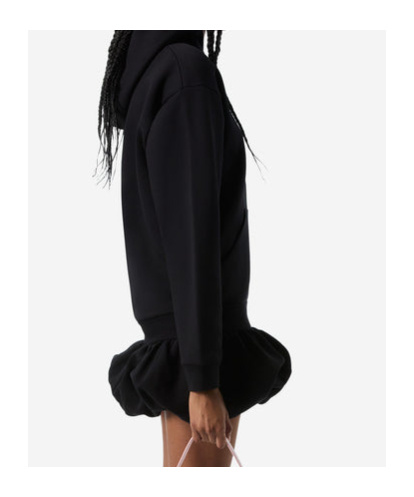 Coperni Black Basque Logo Hoodie Minidress In Black