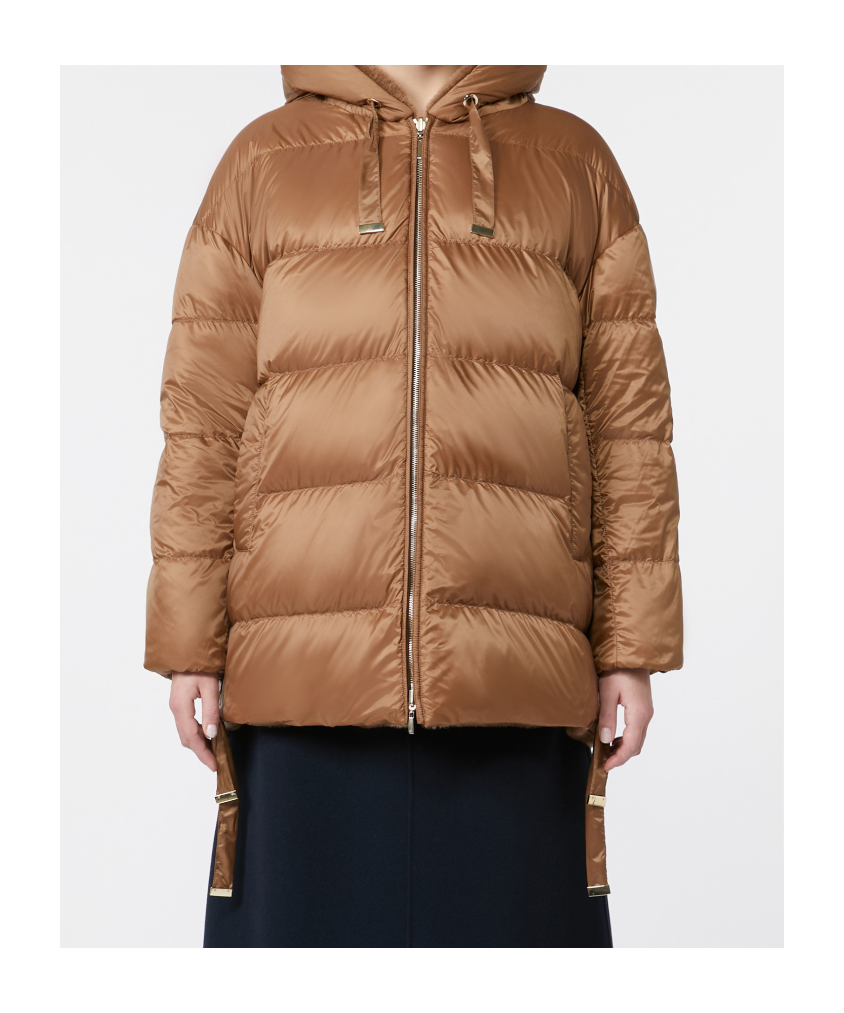 Max Mara Reversible Alpaca And Wool Padded Jacket In Brown