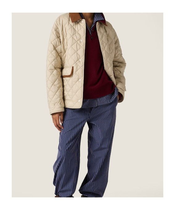 Miu Miu Quilted Technical Pongé Blouson In Brown