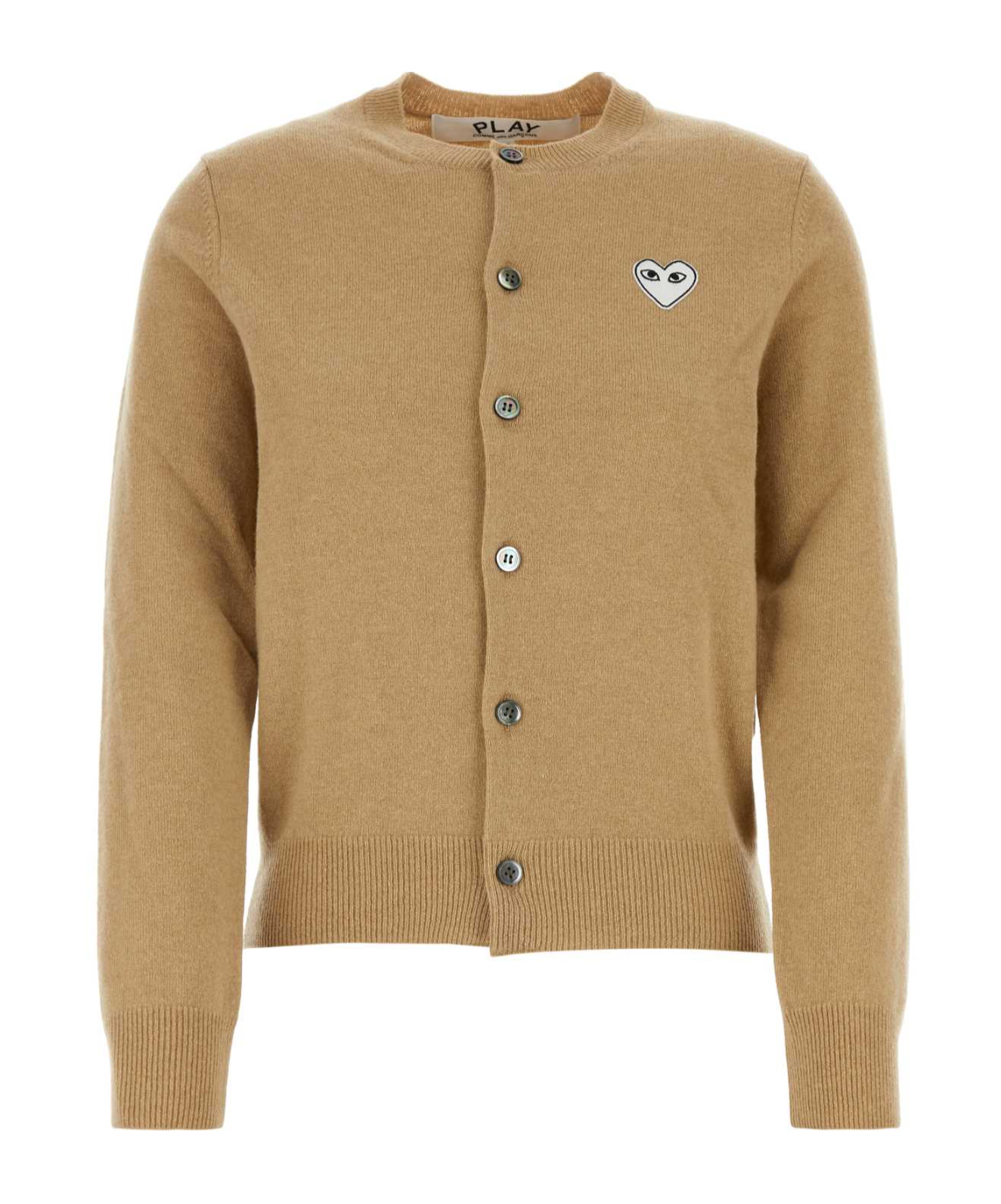 COMME DES GARÇONS PLAY COMME DES GARÇONS PLAY LOGO PATCH BUTTONED CARDIGAN