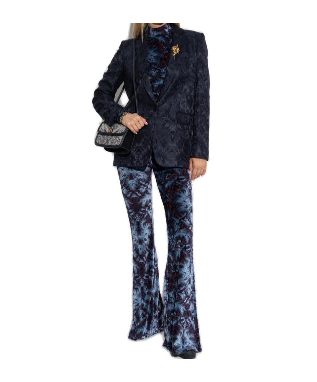 Etro Single-breasted One Button Jacket In Blue