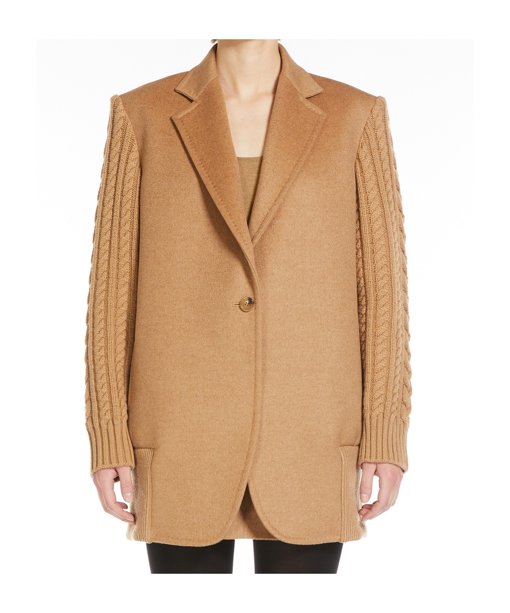 Max Mara Single-breasted Coat In Nude