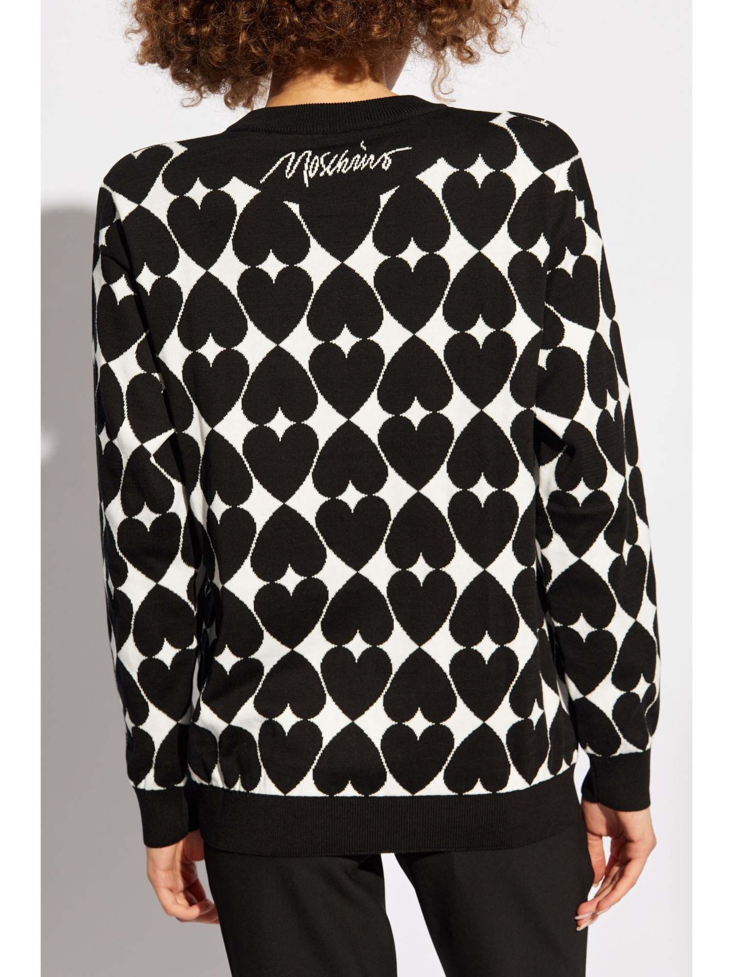 Moschino Sweater With Embroidered Pattern In Black