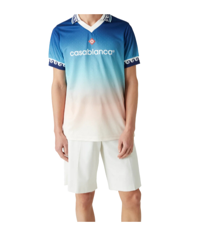 CASABLANCA GRADIENT-JACQUARD FOOTBALL JERSEY