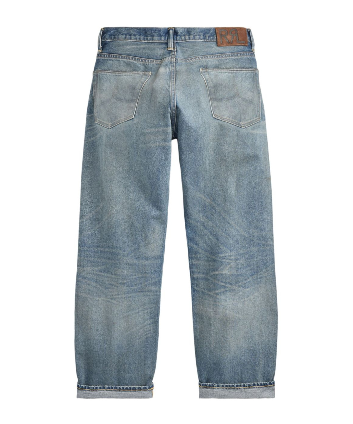 Rrl Distressed Patchwork Jeans In Blue