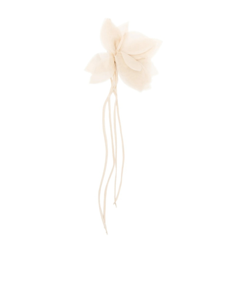 Antonelli Floral Pattern Brooch In Cream
