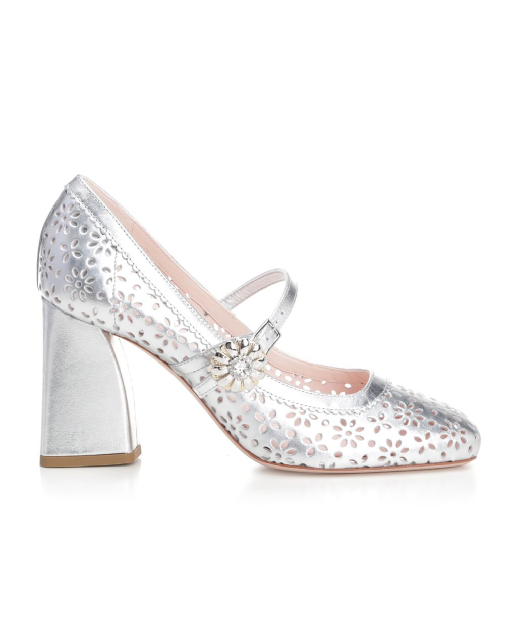 Roger Vivier Vivier Perfo Mary Jane Pumps 85 In Silver