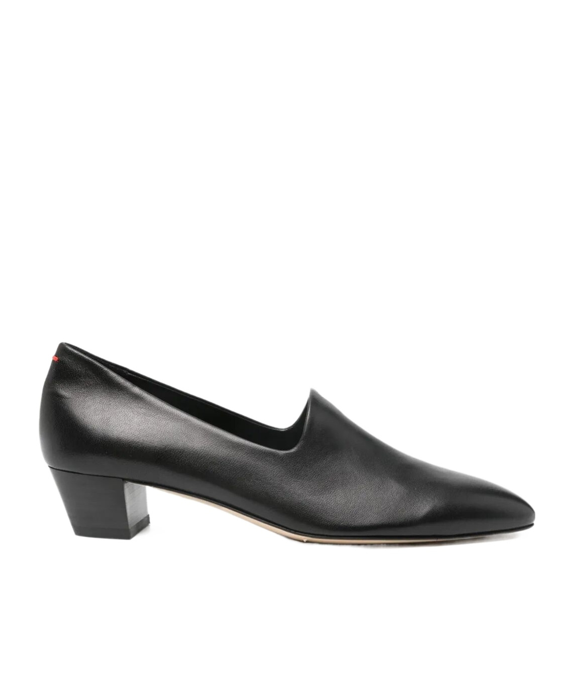 Aeyde 40mm Almond-toe Block-heel Loafers In Black
