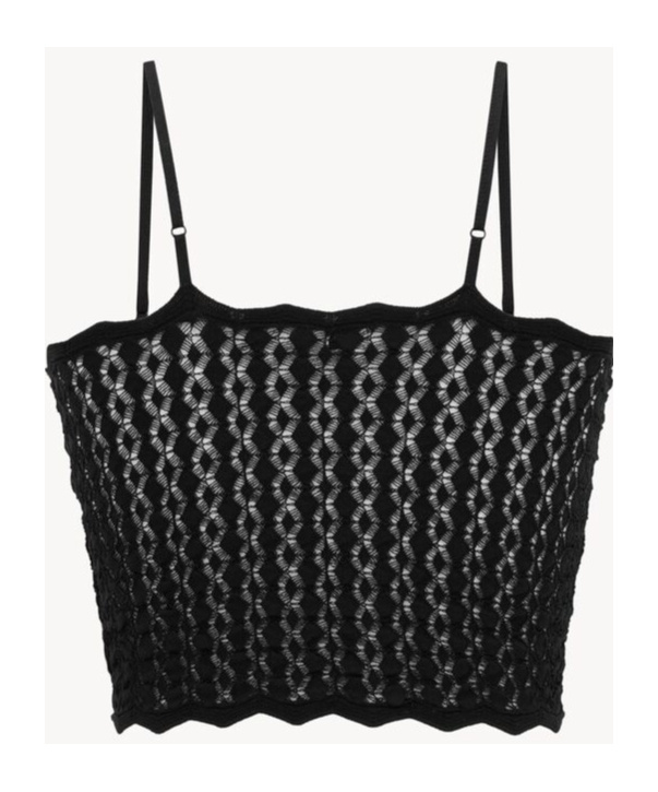 Saint Laurent Short Suspender Top In Black