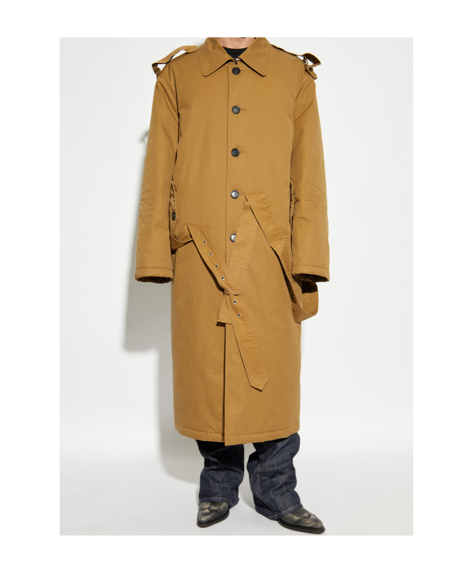 Dsquared2 X Magliano Single-breasted Mid-length Coat In Neutral