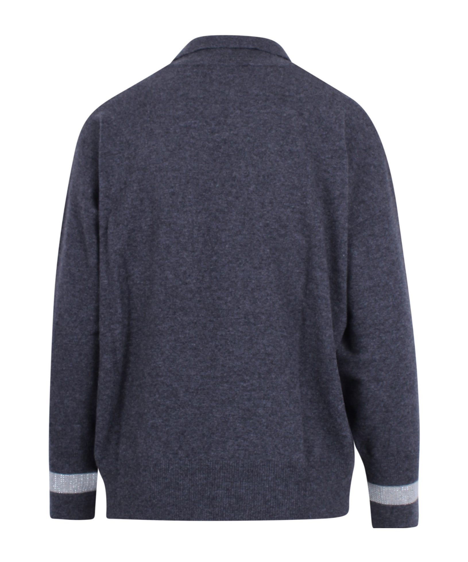 Ermanno Firenze Rhinestone Logo Sweater In Gray