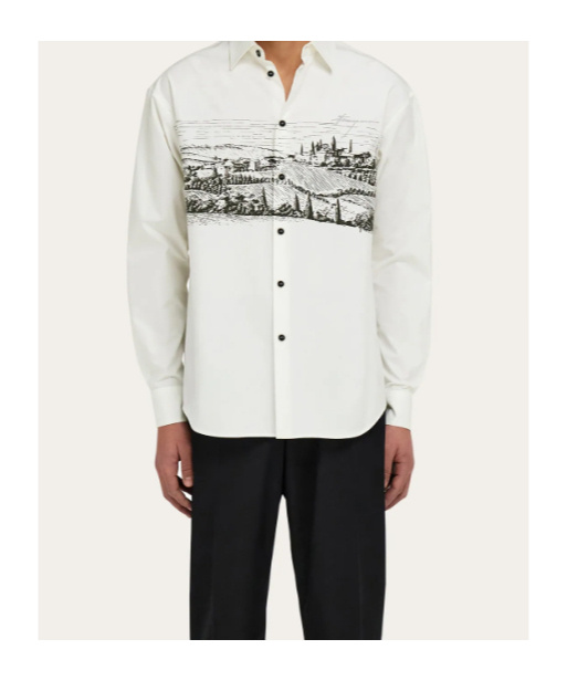 Ferragamo Back To Earth - Printed Shirt In White
