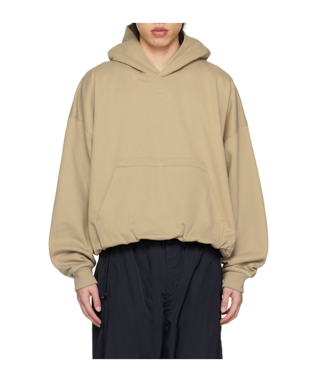 Wooyoungmi Over Fit String Hooded Sweater In Brown