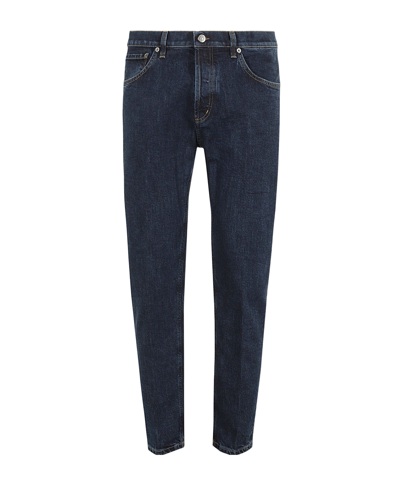 Dondup Medium Blue Carrot-fit Jeans With Button Closure In Black