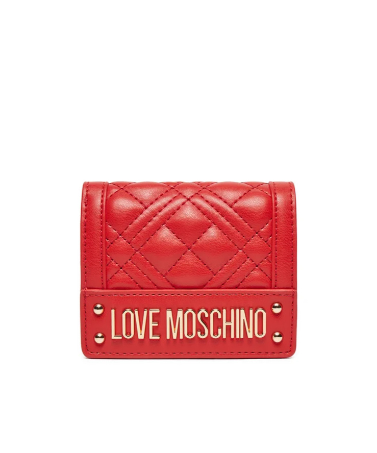 Moschino Logo-plaque Wallet In Red